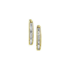 14K 1.00ct Diamond Hoop Earrings