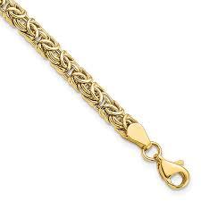 10K 9.5MM 9" Byzantine Bracelet