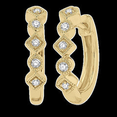 10K 0.10ct Diamond Hoop Earrings