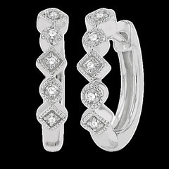 10K 0.10ct Diamond Hoop Earrings