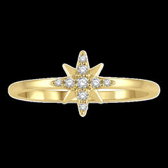 14K 0.10ct Diamond Flower Ring