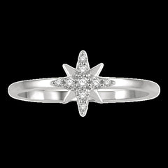 14K 0.10ct Diamond Flower Ring