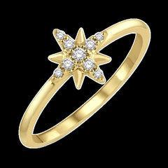 14K 0.10ct Diamond Flower Ring