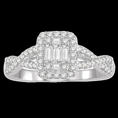 14K 0.50ct Diamond Cluster Ring