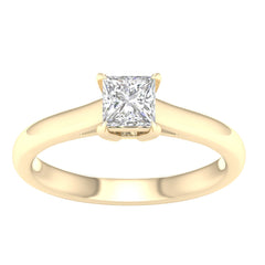 14K 2.10ct H-Color/VS-Clarity Lab-Diamond Princess-cut, Ring