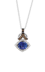 14K 0.14ct-Dia 0.60ct-AquaMarine LeVian Pendant