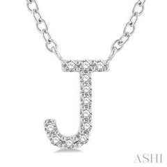 10K 0.05ct Diamond J-Iinitial Necklace