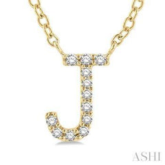 10K 0.05ct Diamond J-Iinitial Necklace