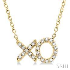 10k .15ct-Diamond Petite XO Necklace