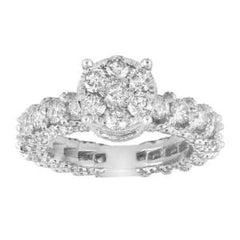 14K 3.95ct Diamond Cluster Ring