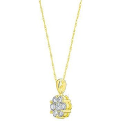 10K 0.25ct Diamond Cluster Pendant