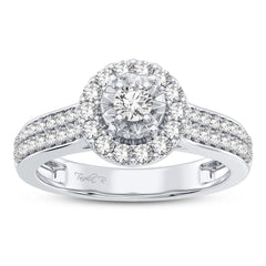 14k 1.03ct-Diamond Cluster Bridal-Set Size-7