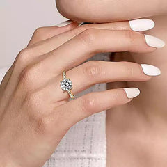 14K 0.52ct-Diamond 3.40CZ Semi-Mount