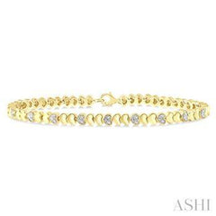 925 0.15CT Diamond Puff Heart Bracelet