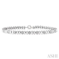 925 0.15CT Diamond Puff Heart Bracelet