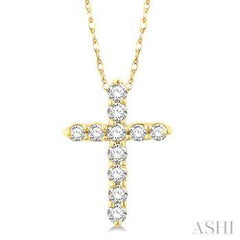 14K 0.10CT Diamond Cross Pendant