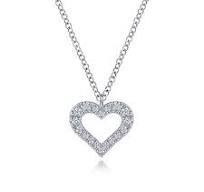 14K 0.13ct Diamond Cluster-Heart Pendant