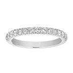 14k .10ct-Diamond Round-Cut Prong-Set Wedding-Band