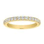 14k .10ct-Diamond Round-Cut Prong-Set Wedding-Band