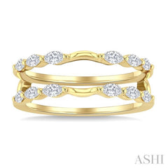 1/2 Ctw Carved Shank Marquise Cut Diamond Insert Ring in 14K Yellow Gold