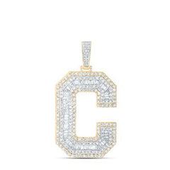 10k 5.5ct-Diamond "C" Initial Pendant