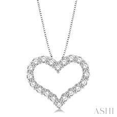 14k 1.00ct Diamond Heart Pendant