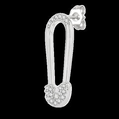 10K 0.15ct Diamond Safety-Pin Earrings