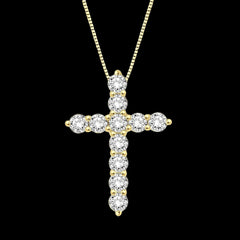 14K 0.75ct Diamond Cross Pendant