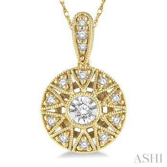 10K 0.12Ct Diamond Cluster Pendant