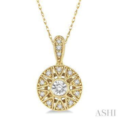 10K 0.12Ct Diamond Cluster Pendant