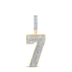 10K 0.40ct Diamond "7" Pendant