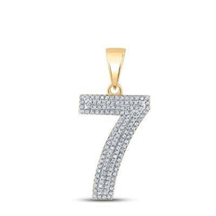 10K 0.40ct Diamond "7" Pendant