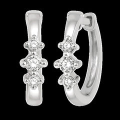 10K 0.15ct Diamond Hoop Earrings
