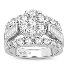 14K 3.34ct Dia Cluster Ring