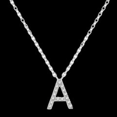 10K 0.05ct Diamond A-Iinitial Necklace