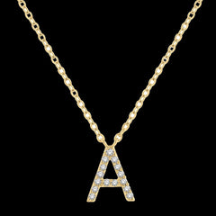 10K 0.05ct Diamond A-Iinitial Necklace