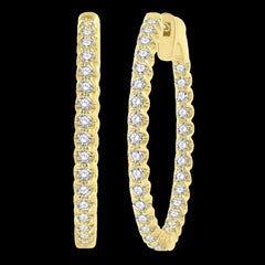 14K 1.50ct Diamond Hoop Earrings