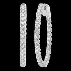 14K 1.50ct Diamond Hoop Earrings