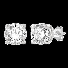14K 1.25ct Diamond Solitaire Round-Earrings
