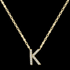 10k .05ct-Diamond "K" Ring Size-7