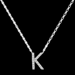 10k .05ct-Diamond "K" Ring Size-7