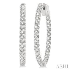 14K 1.00ct Diamond Hoop Earrings