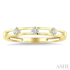 1/10 Ctw Open Window Frames Round Cut Diamond Stackable Fashion Band in 10K Yellow Gold