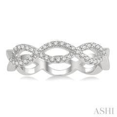 1/5 Ctw Twisted Round Cut Diamond Infinity Fashion Band in 14K White Gold