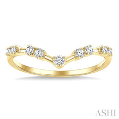 1/5 Ctw Chevron Spaced Round Cut Diamond Fashion Band in 14K Yellow Gold