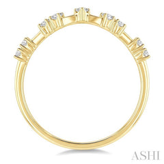 1/5 Ctw Chevron Spaced Round Cut Diamond Fashion Band in 14K Yellow Gold