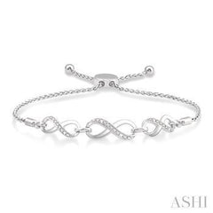 925 0.07Ct Diamond Lariat Bracelet
