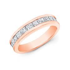 14k .35ct-Channel-Set Princess-Cut Wedding-Band Size-7
