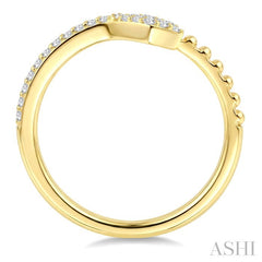 1/5 Ctw Serpent Bead Round Cut Bead Bijoux Diamond Open Fashion Ring in 10K Yellow Gold