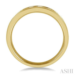 1 Ctw Channel Set 11 Stone Round Cut Diamond Wedding Band in 14K Yellow Gold